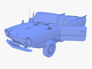 amphicar 770 blue w interior 3D Model