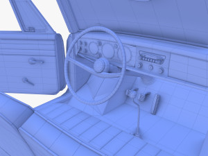 amphicar 770 blue w interior 3D Model