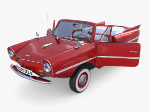 amphicar 770 red w interior 3D 모델