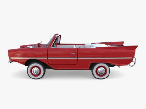 amphicar 770 red w interior 3D Model