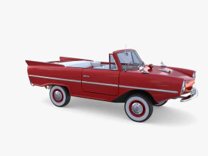 amphicar 770 red w interior 3D Model