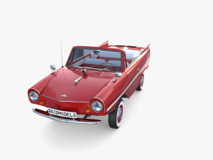 amphicar 770 red w interior 3Dモデル