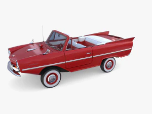 amphicar 770 red w interior 3D Model
