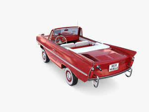 amphicar 770 red w interior 3D Model