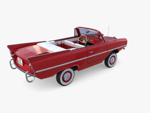 amphicar 770 red w interior 3D Model
