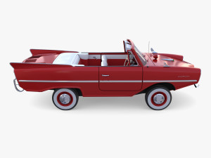 amphicar 770 red w interior 3Dモデル