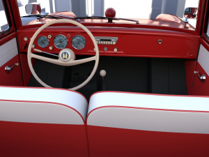 amphicar 770 red w interior 3Dモデル