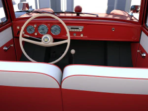 amphicar 770 red w interior 3D Model