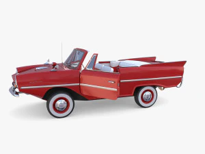 amphicar 770 red w interior 3D Model