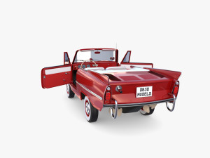 amphicar 770 red w interior 3Dモデル