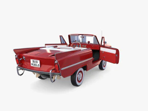 amphicar 770 red w interior 3D Model