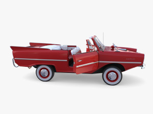 amphicar 770 red w interior 3Dモデル