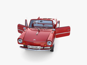 amphicar 770 red w interior 3Dモデル
