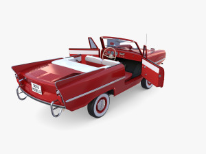 amphicar 770 red w interior 3Dモデル