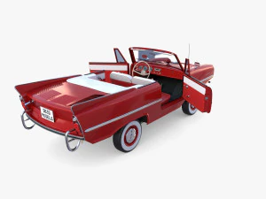 amphicar 770 red w interior 3D Model