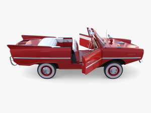 amphicar 770 red w interior 3Dモデル