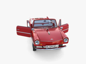 amphicar 770 red w interior 3D Model