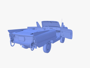 amphicar 770 red w interior 3Dモデル