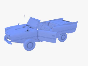 amphicar 770 red w interior 3D Model