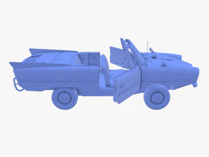 amphicar 770 red w interior 3D Model