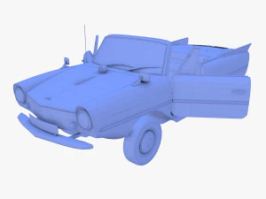amphicar 770 red w interior 3D Model