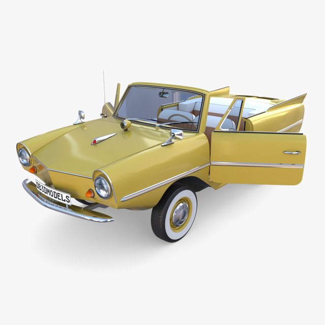 generic 60s amphibious car 3D Модель .c4d .max .obj .3ds .fbx .stl .blend 