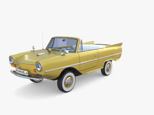 generic 60s amphibious car 3D Model