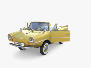 generic 60s amphibious car 3D Model