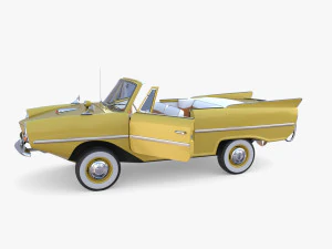 generic 60s amphibious car 3D Model