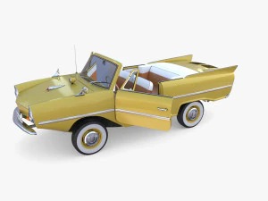 generic 60s amphibious car 3D Model