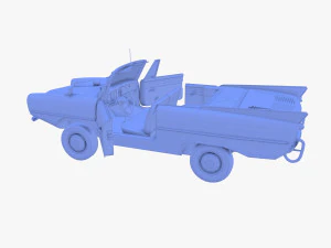 generic 60s amphibious car 3D Model
