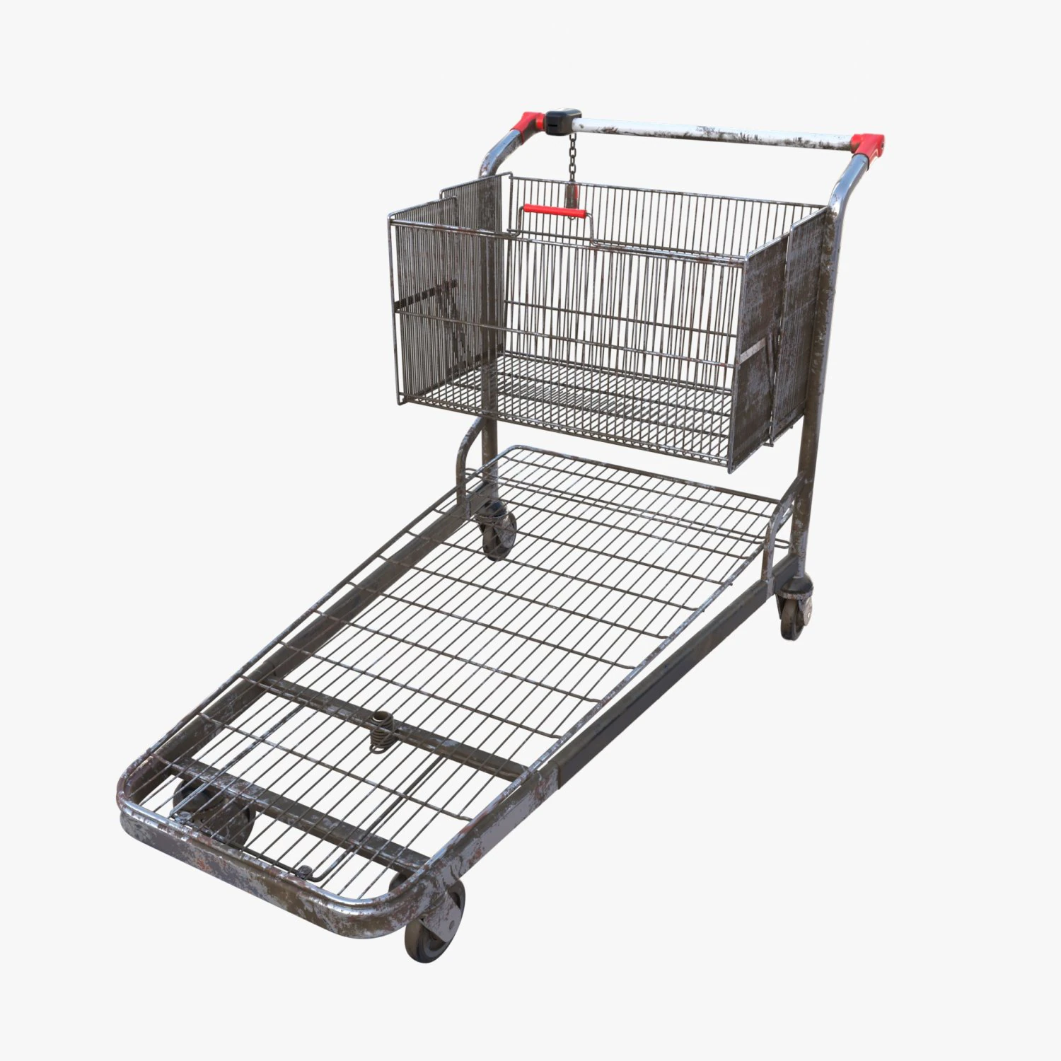 shopping cart weathered v2 3D Model .c4d .max .obj .3ds .fbx .stl .blend