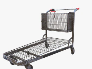 shopping cart weathered v2 3D Model