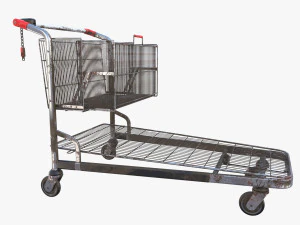 shopping cart weathered v2 3D Model