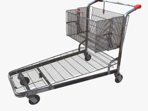 shopping cart weathered v2 3D Model