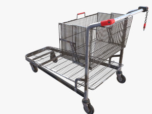 shopping cart weathered v2 3Dモデル