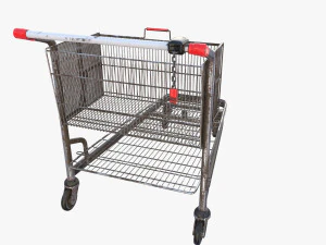 shopping cart weathered v2 3D Model