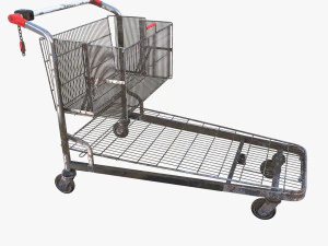 shopping cart weathered v2 3D Model