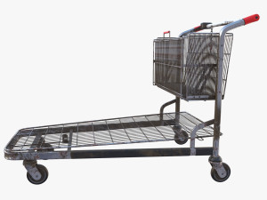 shopping cart weathered v2 3Dモデル