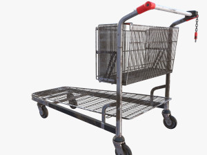 shopping cart weathered v2 3Dモデル