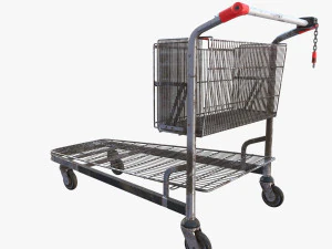 shopping cart weathered v2 3D Model