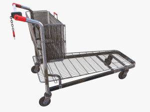 shopping cart weathered v2 3Dモデル