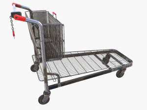 shopping cart weathered v2 3D Model