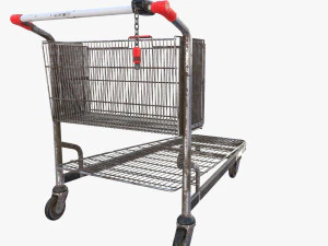 shopping cart weathered v2 3D Model