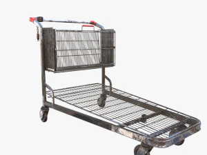 shopping cart weathered v2 3D Model