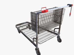 shopping cart weathered v2 3D Model