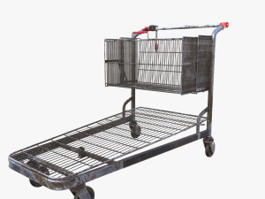 shopping cart weathered v2 3Dモデル