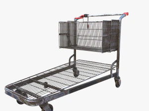 shopping cart weathered v2 3D Model