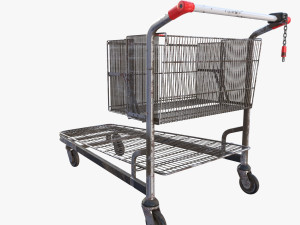 shopping cart weathered v2 3Dモデル