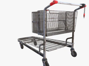 shopping cart weathered v2 3D Model